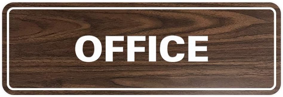 Signs ByLITA Standard Office Sign - Professional Business Signage - Easy to Install (Walnut) - Medium 1 Pack