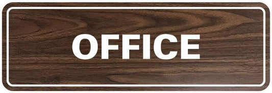 Signs ByLITA Standard Office Sign - Professional Business Signage - Easy to Install (Walnut) - Small 1 Pack