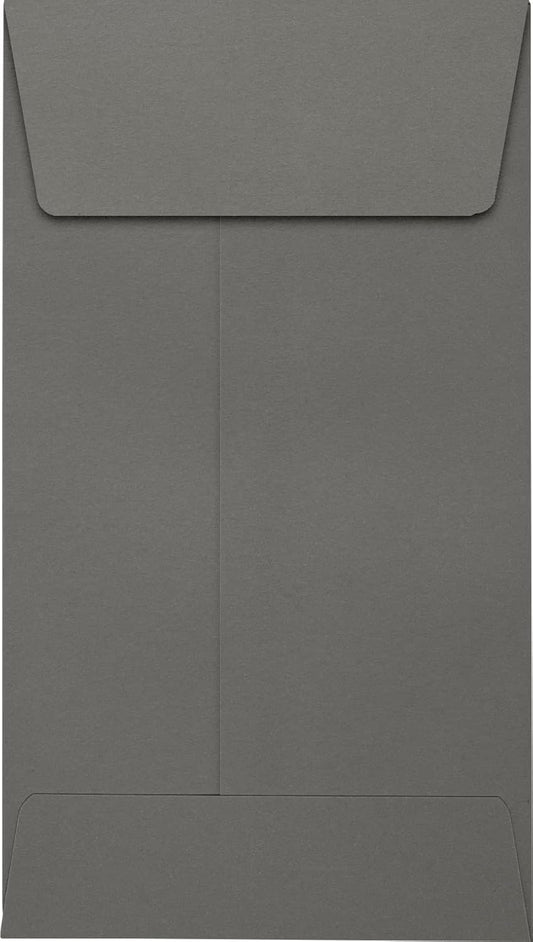 LUXPaper #5 1/2 Coin Envelopes | Peel & Press | 3 1/8" x 5 1/2" | Smoke Gray | 80lb. Text | 50 Qty