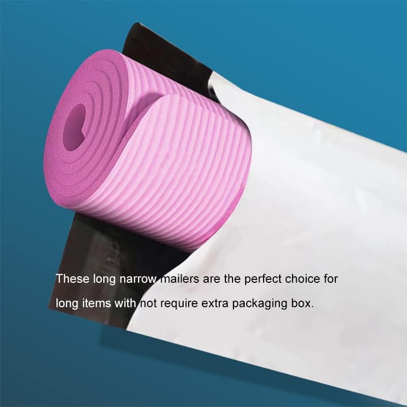 100 Pack 10x30 Inches Long Poly Mailers, Long Shipping Bags White Envelopes Packaging for Unique Narrow Items Mailing