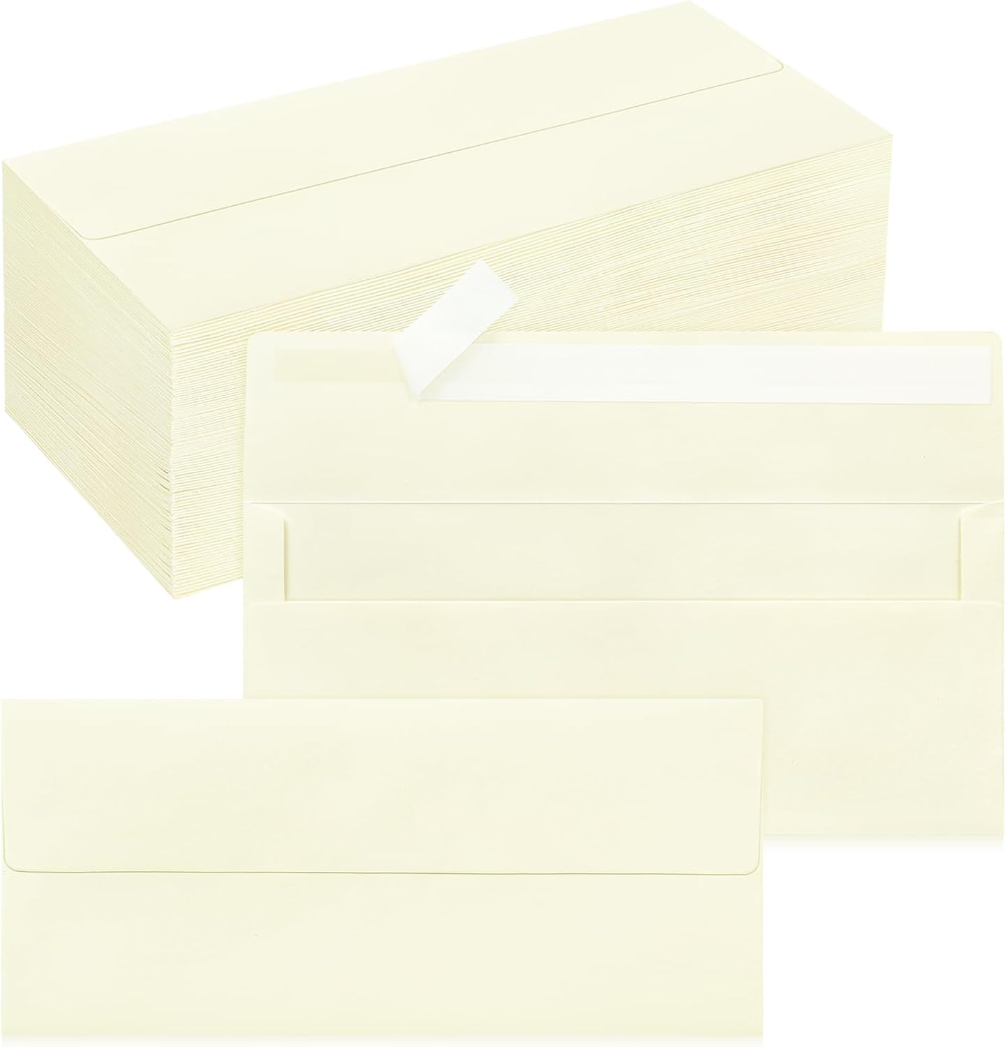 200 Pack #10 Business Envelopes, Self Seal Standard Ivory Envelopes for Secure Business & Legal Mailing, Office, Checks, Letter, Invoices, 4 1/8 x 9 1/2 Inches