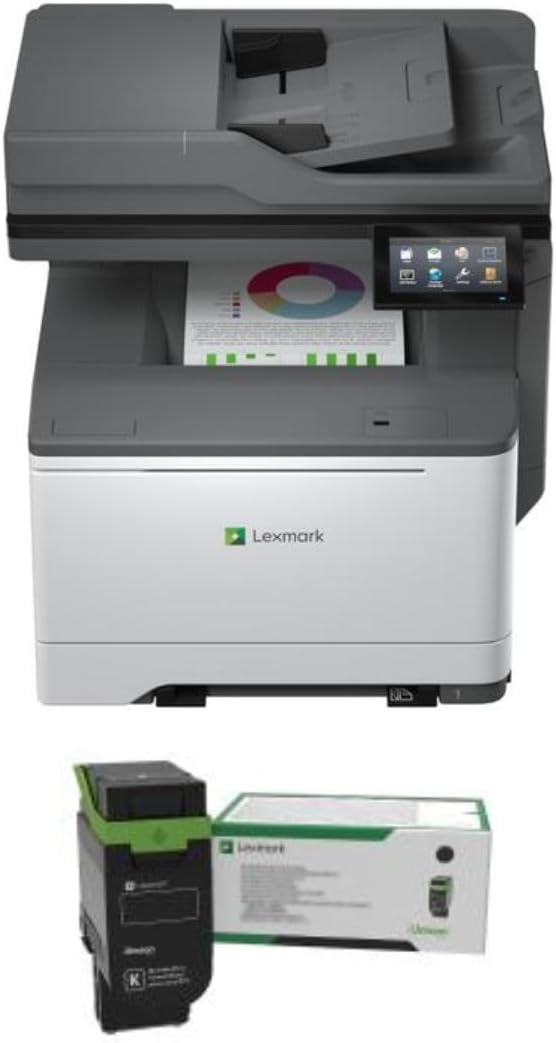 Lexmark CX532adwe Color Laser Wireless All-in-One Printer with Touch Screen, (50M7040) Bundle 75M10K0 Black 3K Yield Toner Cartridge