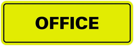 Signs ByLITA Standard Office Sign - Professional Business Signage - Easy to Install (Yellow/Black) - Large 1 Pack