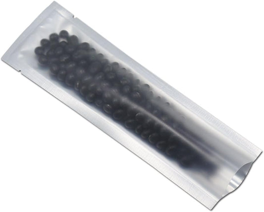 PABCK 100 Pcs 2.1x7.08 inch (Inside Size 1.77x6.69 inch) Clear Front Vacuum Heat Sealable Pure Mylar Foil Bag for Travel Shampoo Skincare Packaging Candy Coffee Powder Food Storage Aluminum Package