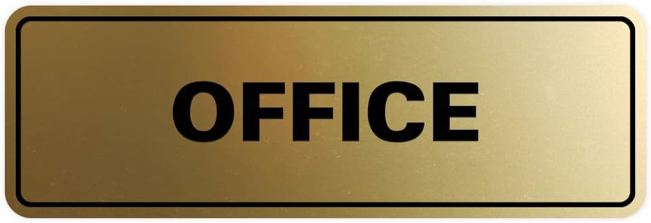 Signs ByLITA Standard Office Sign - Professional Business Signage - Easy to Install (Brushed Gold) - Large 1 Pack