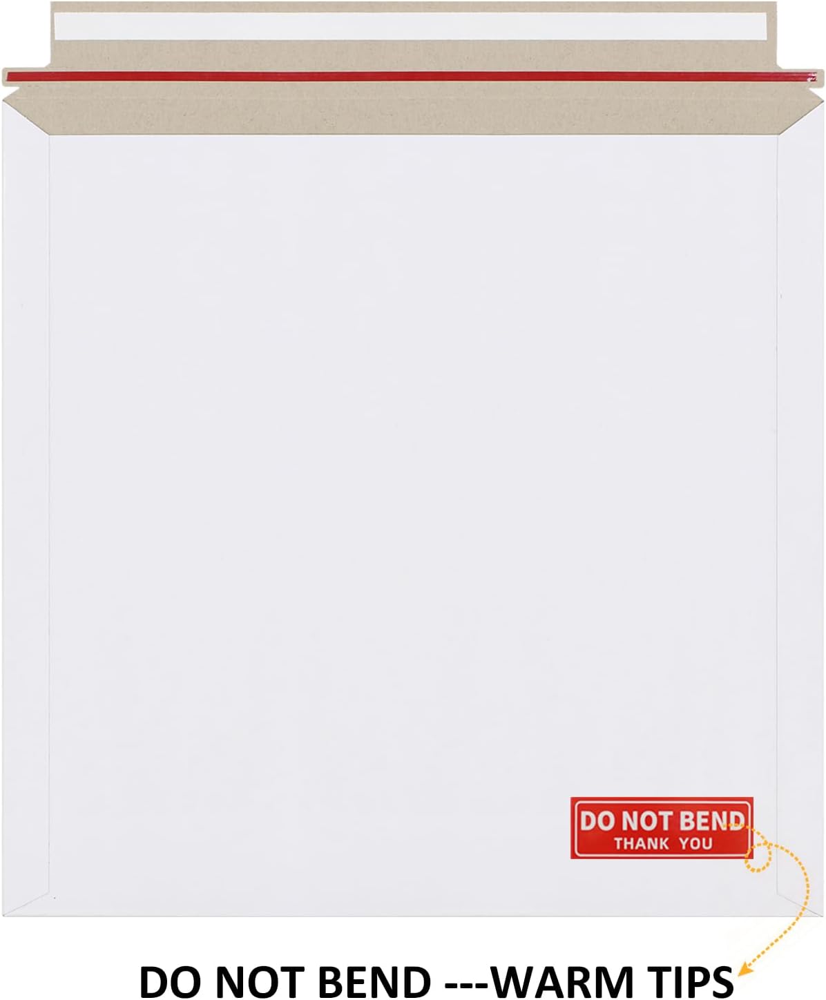 25 Pack 12.5x12.5 inch Rigid Mailer Self Seal Photo Document Mailers Stay Flat White Cardboard Envelopes White Photography Mailers for CD, Photos, Document