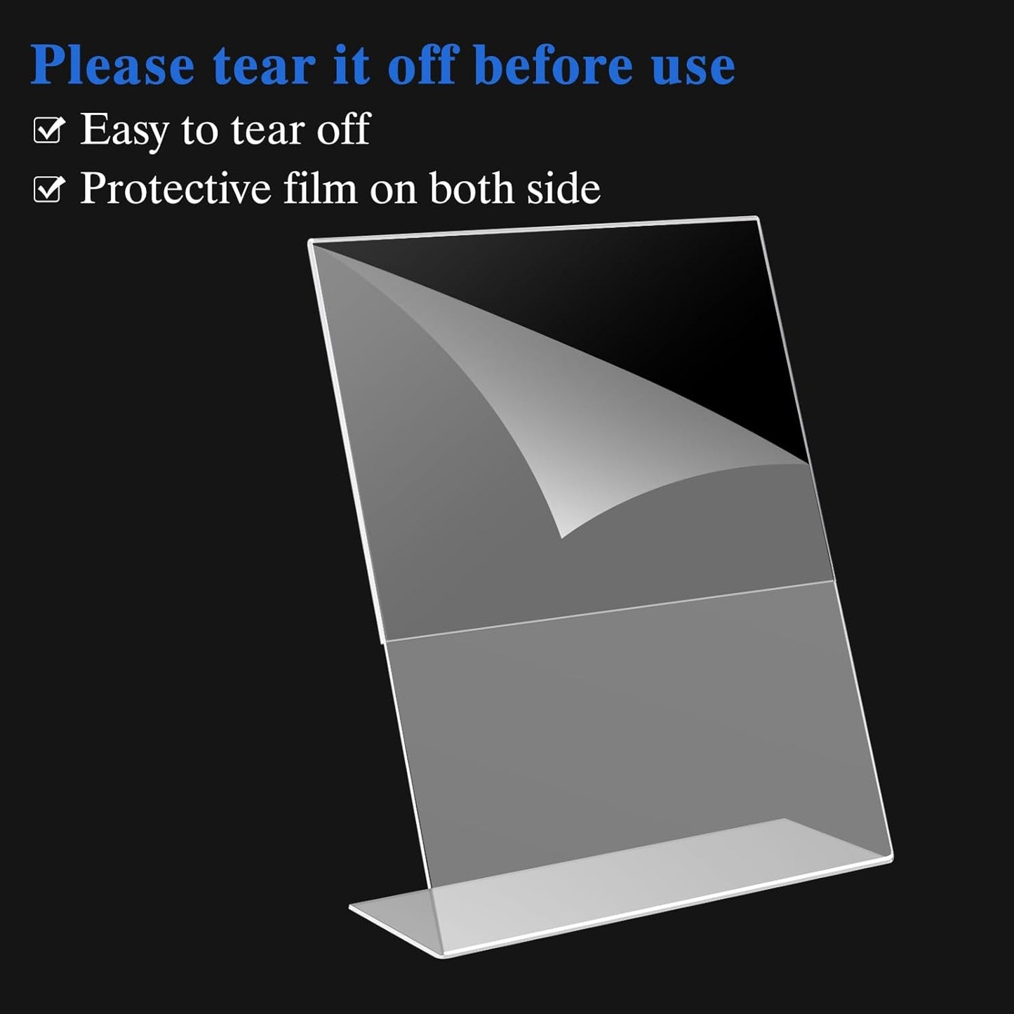 8 Pack Acrylic Sign Holder 8.5 X 11, L Shape Clear Sign Holder, Clear Plastic Sign Holder Picture Photo Frames, Flyer Document Paper Display Stand for Office Desktop