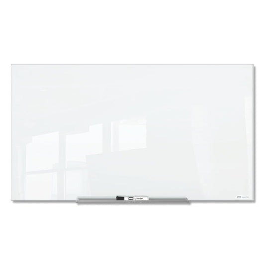 Quartet Glass Whiteboard, Magnetic Dry Erase Board, Wall Mounted Whiteboard for Office, School and Home, 96" W x 48" H, White (Q25F04IMW)