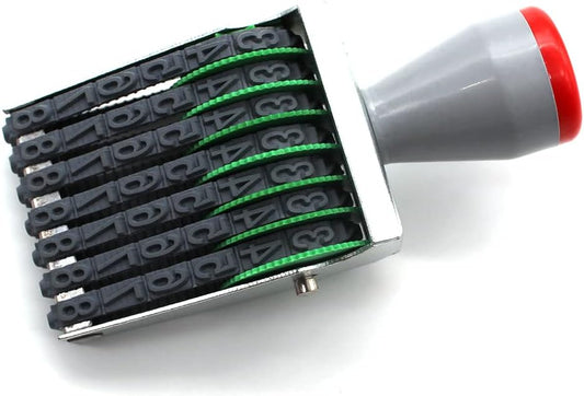 Number Stamps,7 Digit Business Stamps,Number Roller Stamp Personalized Symbol Rolling Wheel Stamp Multi-Function DIY Rubber Scrapbooking Roller Stationery Office