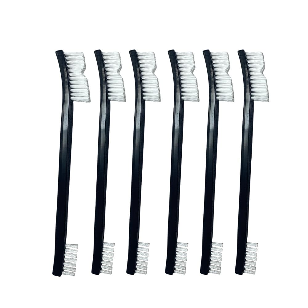 6-Pack Small Wire Brush Pro Kit: Nylon Bristles for Engines, Jewelry & Household Scrubbing – Chemical-Resistant & Heat-Resistant - Tackle Motorcycle Chains, Sinks & Sneakers, Gun Cleaning Brushes