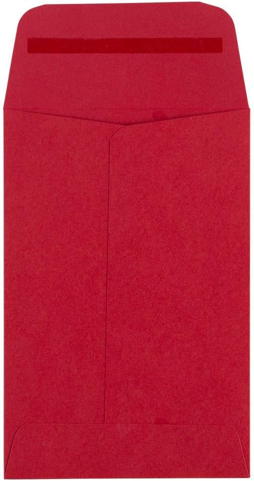 LUXPaper #4 Coin Envelopes | Peel & Press | 3'' x 4 1/2'' | Ruby Red | 80lb. Text | 250 Qty