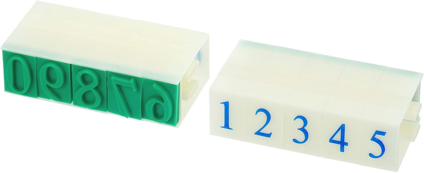PATIKIL Detachable Number Stamp, 17mm Plastic 9 Digits Font Size 1 Numeral 0-9 Combination Set for Card Tag Scrapbook Craft Making Teaching