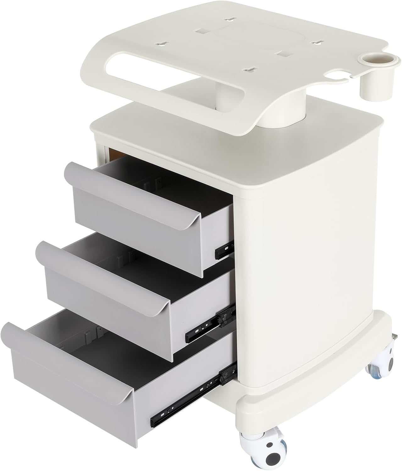 Mobile Ultrasound Trolley Cart Portable Ultrasound Imaging Scanner Vehicle Medical Beauty Storage Cart 110LBS Load with 4 Wheels 2 Brake for Hospital Office Bedroom Medical Clinic