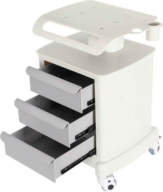 Mobile Ultrasound Trolley Cart Portable Ultrasound Imaging Scanner Vehicle Medical Beauty Storage Cart 110LBS Load with 4 Wheels 2 Brake for Hospital Office Bedroom Medical Clinic