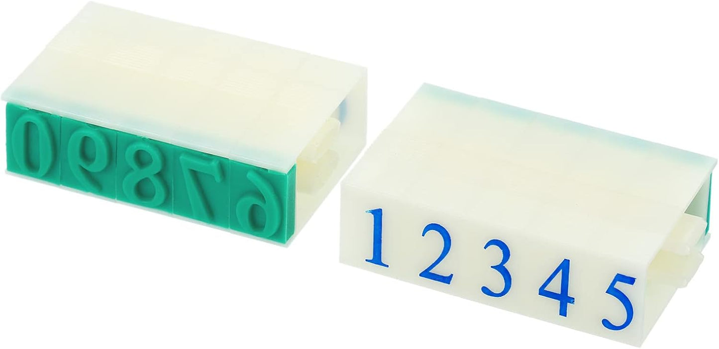 PATIKIL Detachable Number Stamp, 13mm Plastic 9 Digits Font Size 2 Numeral 0-9 Combination Set for Card Tag Scrapbook Craft Making Teaching