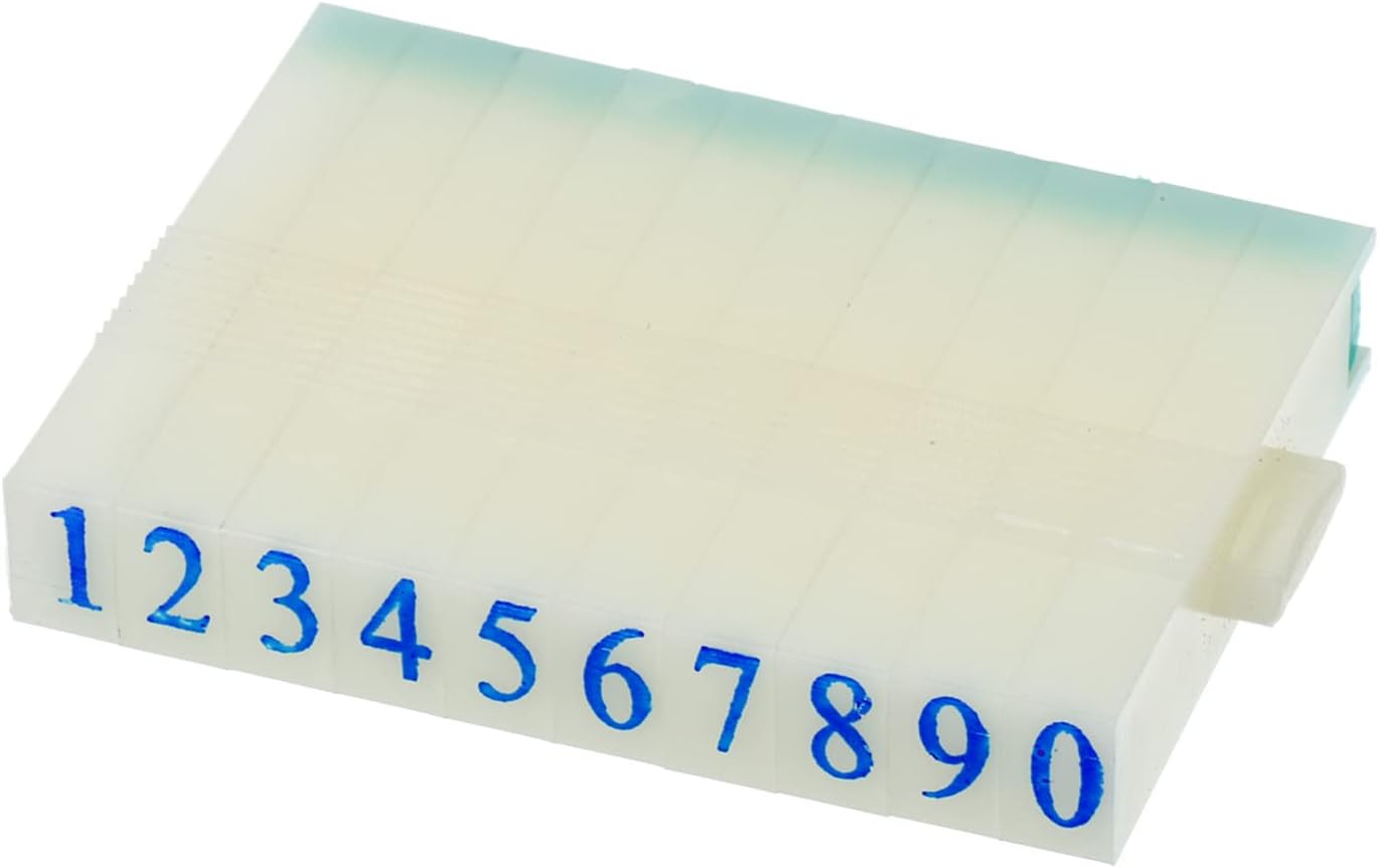 PATIKIL Detachable Number Stamp, 5mm Plastic 9 Digits Font Size 5 Numeral 0-9 Combination Set for Card Tag Scrapbook Craft Making Teaching