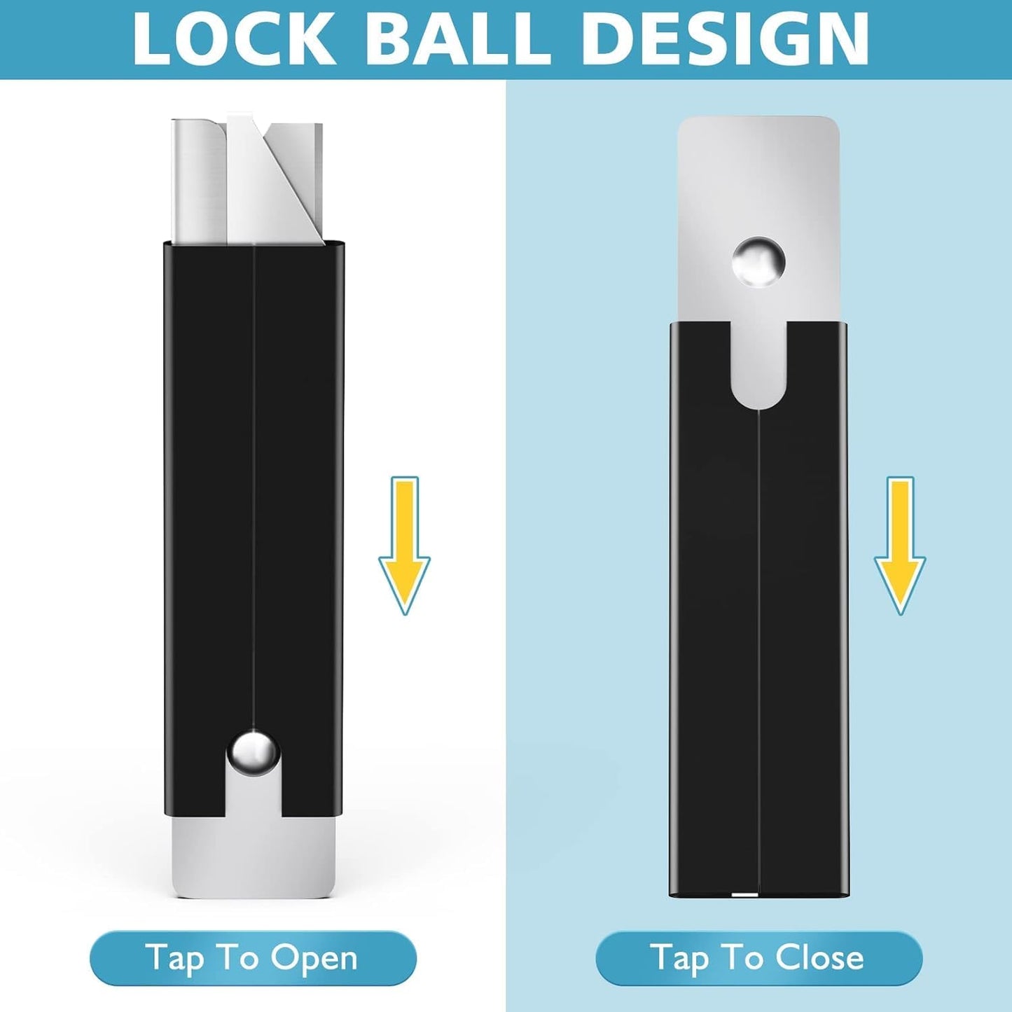 DIYSELF Box Cutters, 48 Pack Utility Knives, Mini Razor Knife, Box Cutter Knife with Single Edge Razor Blade, Box Cutter Retractable for Office, Home, Warehouse, Letter Openers, Box Knife (Black)