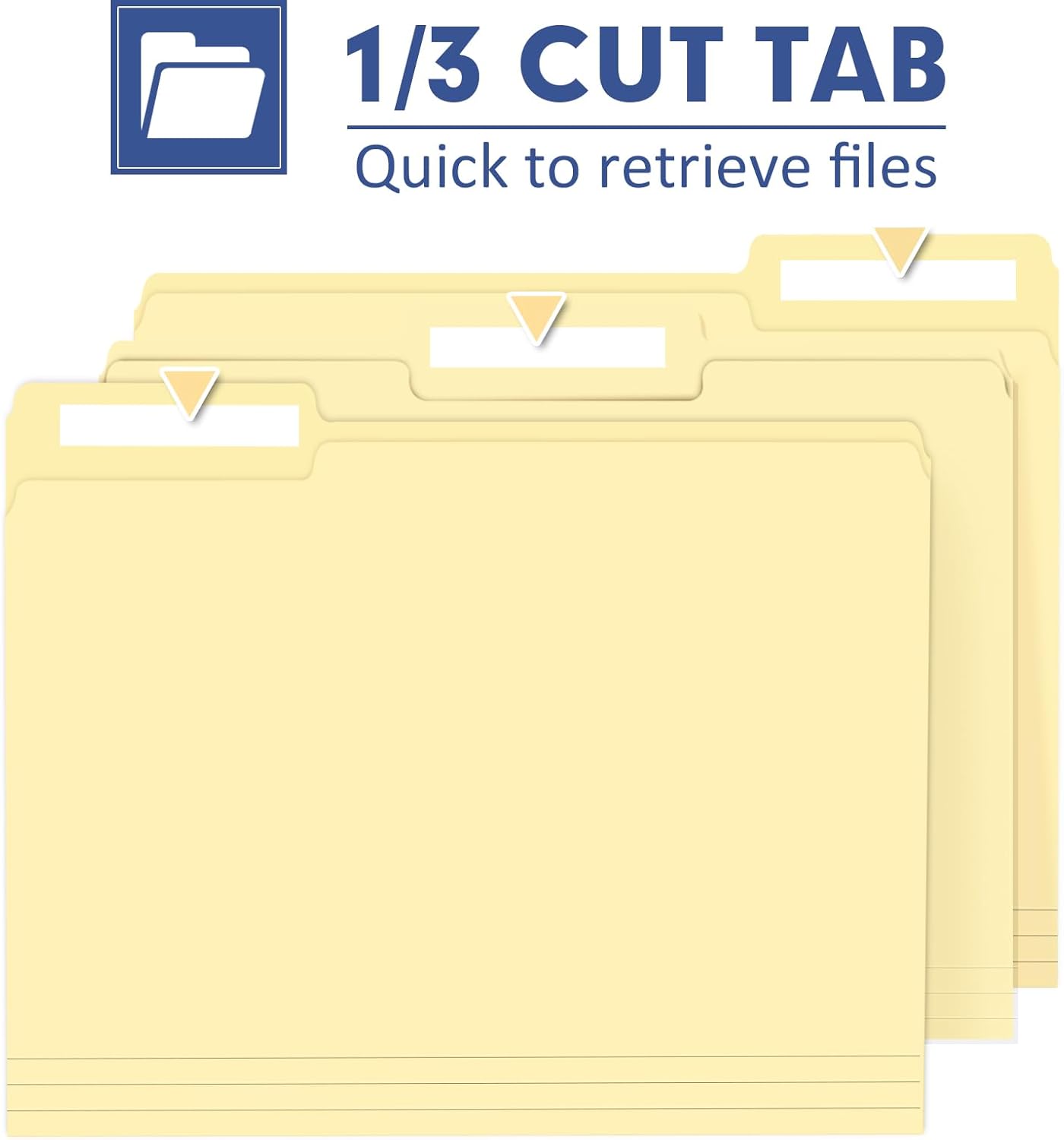 File Folder, PANDRI 220 Pack File Folder, 1/3 Cut Tab, Letter Size, Filing Folder for Office School Business, Manila