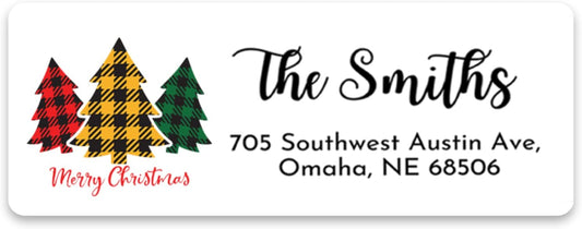 Personalized Christmas Return Address Labels - Custom Holiday Return Address Labels, Set of 120 Self Adhesive Mailing Rectangle Personalized Name Stickers (Pattern 4)