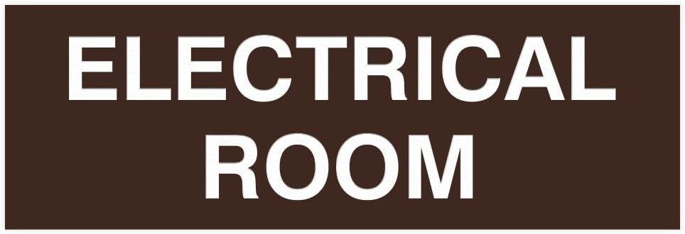 All Quality Basic Electrical Room Door/Wall Sign | Durable Construction | Building Safety - Dark Brown - Large (1 Pack)