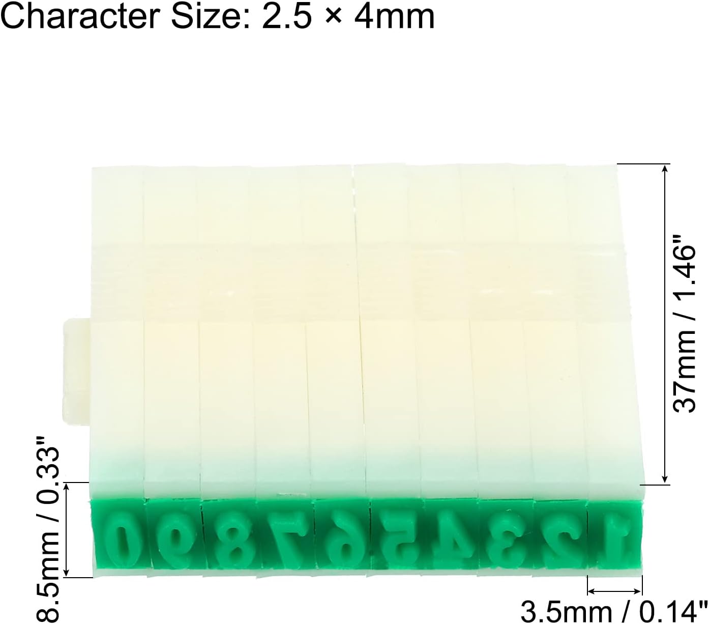PATIKIL Detachable Number Stamp, 4mm Plastic 9 Digits Font Size 6 Numeral 0-9 Combination Set for Card Tag Scrapbook Craft Making Teaching