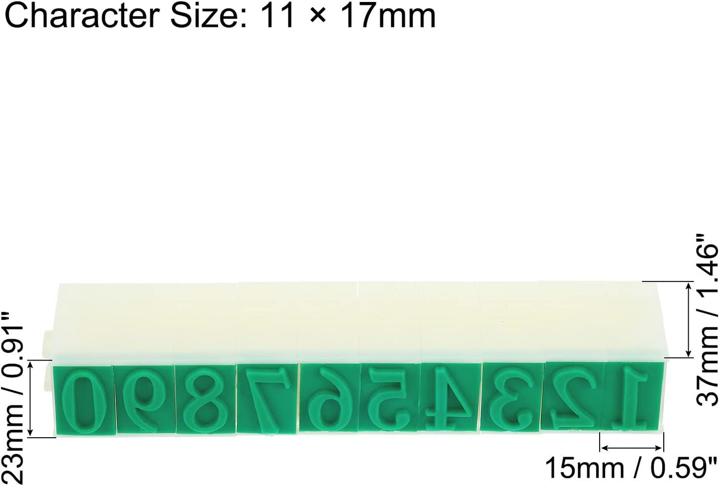 PATIKIL Detachable Number Stamp, 17mm Plastic 9 Digits Font Size 1 Numeral 0-9 Combination Set for Card Tag Scrapbook Craft Making Teaching