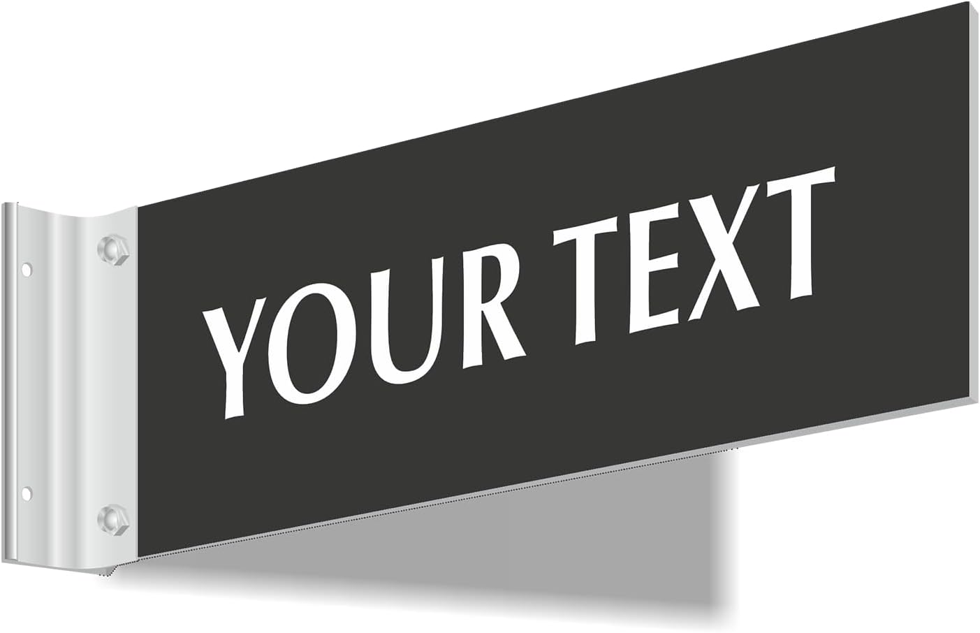 SmartSign Custom Projecting Hallway Sign with Bracket - 3"x10" Double-Sided Corridor Wall Mount, Laser Engraved Acrylic Sign for Office Door, 16 Color Options with 3" Silver Brackets, Made in USA