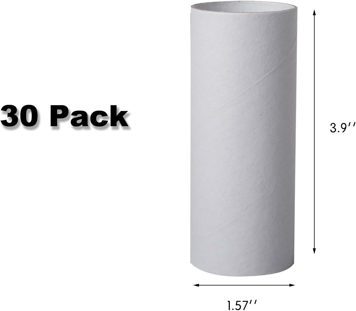 30 Pack Craft Rolls - Thick Cardboard Tubes for Crafts - Round Cardboard Tubes - Craft Tubes - Craft Round Tubes - Paper Tube for Arts & Crafts - 1.57 x 3.9 Inches - White