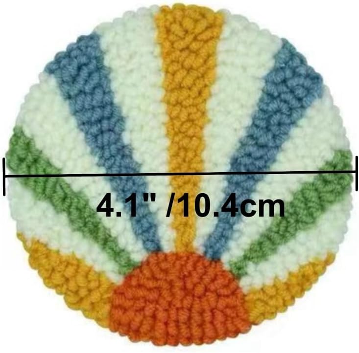 Mefatus Punch Needle Kit for Beginners Adults Kids Easy Punch Needle Embroidery Kit Tool Threader Fabric Hoop Yarn Rug Tufting Coaster Art and Crafts