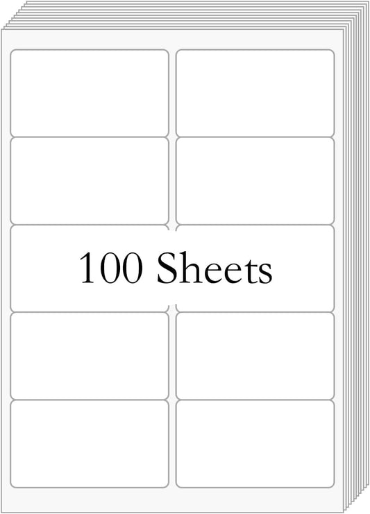 2” x 4” (1000Labels) Shipping Address Labels, BESTIKER Printable White Sticker Labels,Permanent Adhesive Mailing Labels for Packages and Envelopes,for Laser Inkjet Printer(10 Labels/Sheet, 100 Sheets)