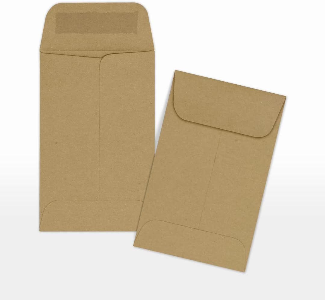 LUXPaper #1 Coin Envelopes | 2 1/4" x 3 1/2" | Grocery Bag Brown | 70lb. Text | 250 Qty