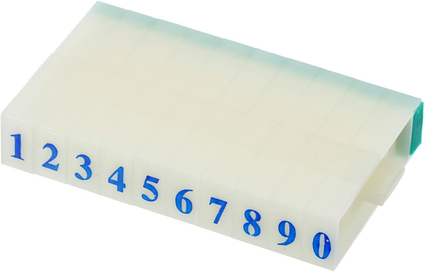 PATIKIL Detachable Number Stamp, 7mm Plastic 9 Digits Font Size 4 Numeral 0-9 Combination Set for Card Tag Scrapbook Craft Making Teaching