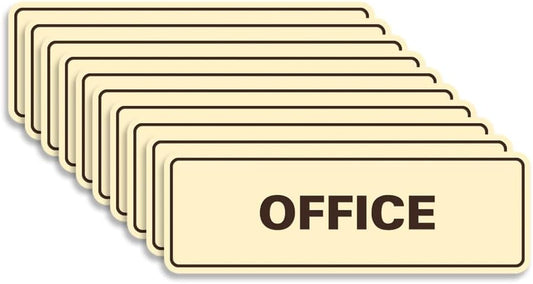 Signs ByLITA Standard Office Sign - Professional Business Signage - Easy to Install (Ivory/Dark Brown) - Medium 10 Pack