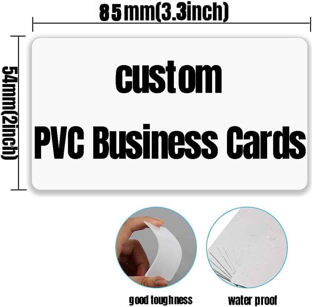 Custom Business Cards PVC Waterproof Add Photo/Text/Logo Print Your Own Business Cards Personalized Double-sided Printed Glossy Matte Frosted 0.76mm Thickness -1000pcs