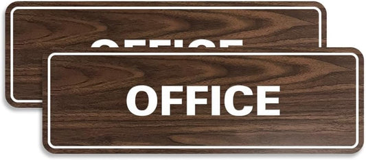 Signs ByLITA Standard Office Sign - Professional Business Signage - Easy to Install (Walnut) - Medium 2 Pack