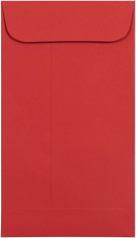 LUXPaper #5 1/2 Coin Envelopes | Peel & Press | 3 1/8" x 5 1/2" | Ruby Red | 80lb. Text | 50 Qty