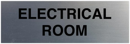 All Quality Basic Electrical Room Sign | Durable Construction | Building Safety - Silver - Small (5 Pack)