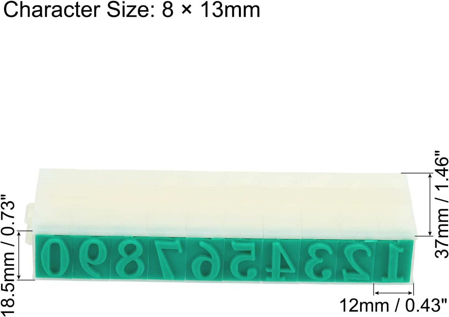 PATIKIL Detachable Number Stamp, 13mm Plastic 9 Digits Font Size 2 Numeral 0-9 Combination Set for Card Tag Scrapbook Craft Making Teaching