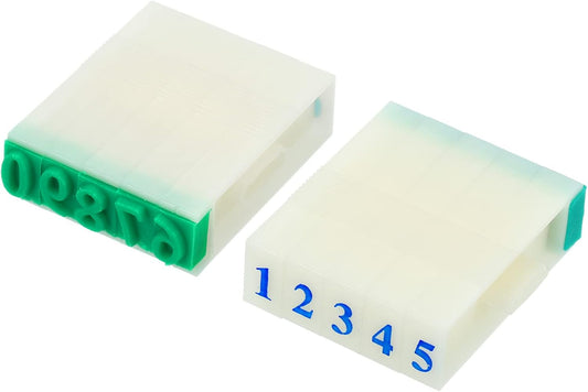 PATIKIL Detachable Number Stamp, 7mm Plastic 9 Digits Font Size 4 Numeral 0-9 Combination Set for Card Tag Scrapbook Craft Making Teaching