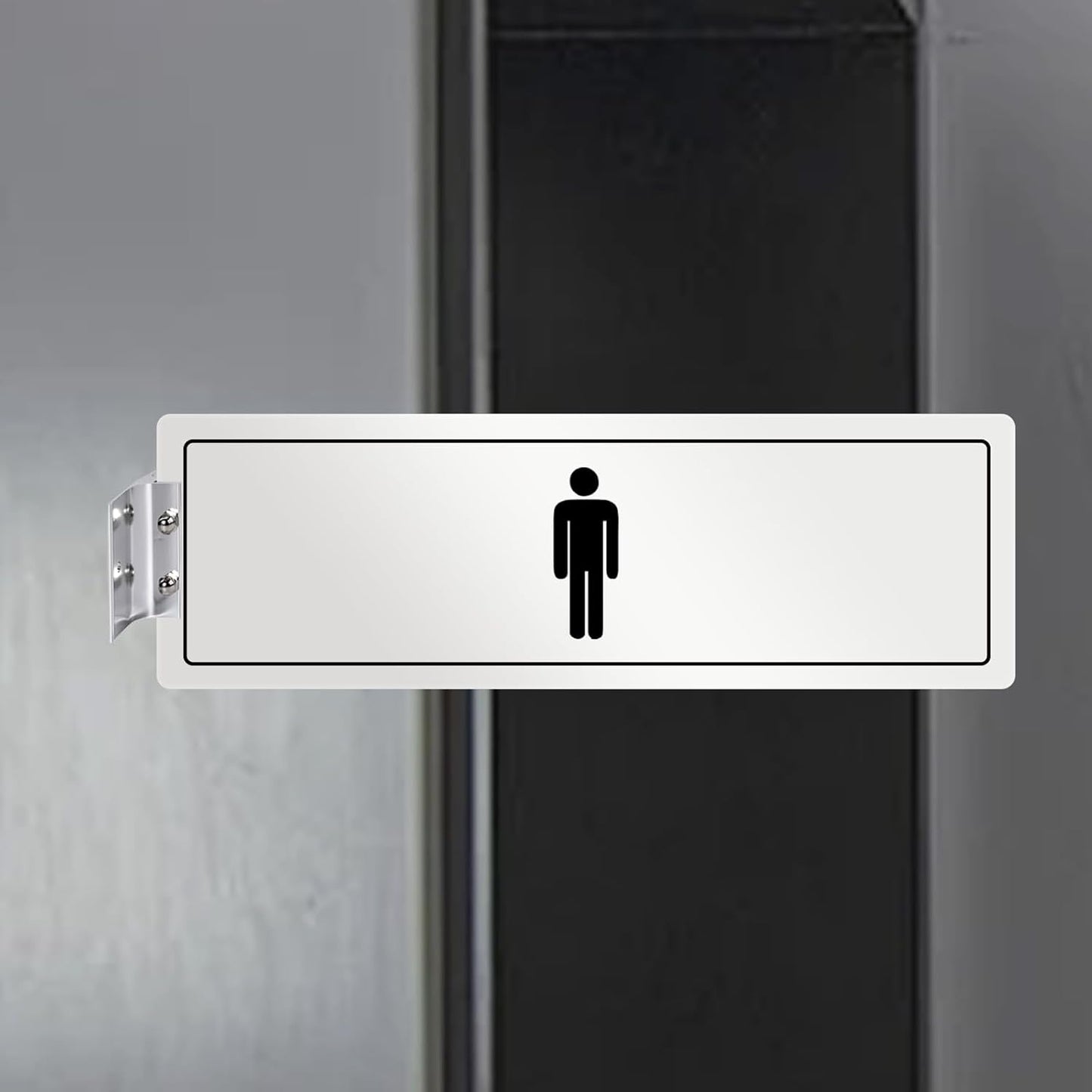 Aluminum Corridor Sign Holder, 10 Pack Direct Sign Mount Bracket, Design for Restroom, Conference Room Classic Silver Signs - 2" Length, 1/8" Substrate - Easy to Install