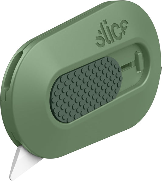 Slice Mini Box Cutter | Manual Retracting | Safe Ceramic Box Cutter Lasting 11x Longer than Metal | Box Opener | 1 Pack | Sage