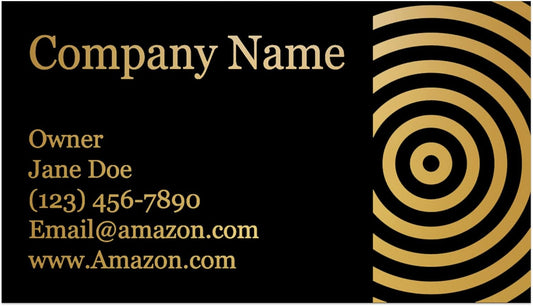 Personalized Gold Foil Black Business Cards 100 Pack - 3.5" x 2" Cards - 14 PT Thick Sturdy Cards - Unique Shiny Gold Foil - Made in the U.S.A. (Gold Swirl)