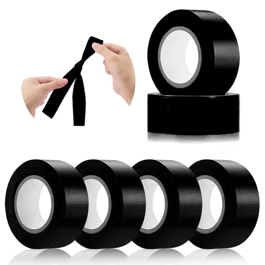 6 Pack Black Flagging Tape, Non-Adhesive Plastic Ribbon Neon Marking Roll, 1"*600ft, Marking Tape for Tree Marking, Hunting, Boundaries and Hazardous Areas,Trail Marking