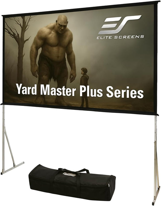 Elite Screens Yard Master Plus, 145-INCH 16:9 Height Setting Adjustable Portable Projector Screen, 4K HD Outdoor Indoor Movie Theater Front Projection, US Based Company 2-YEAR WARRANTY, OMS145H2PLUS