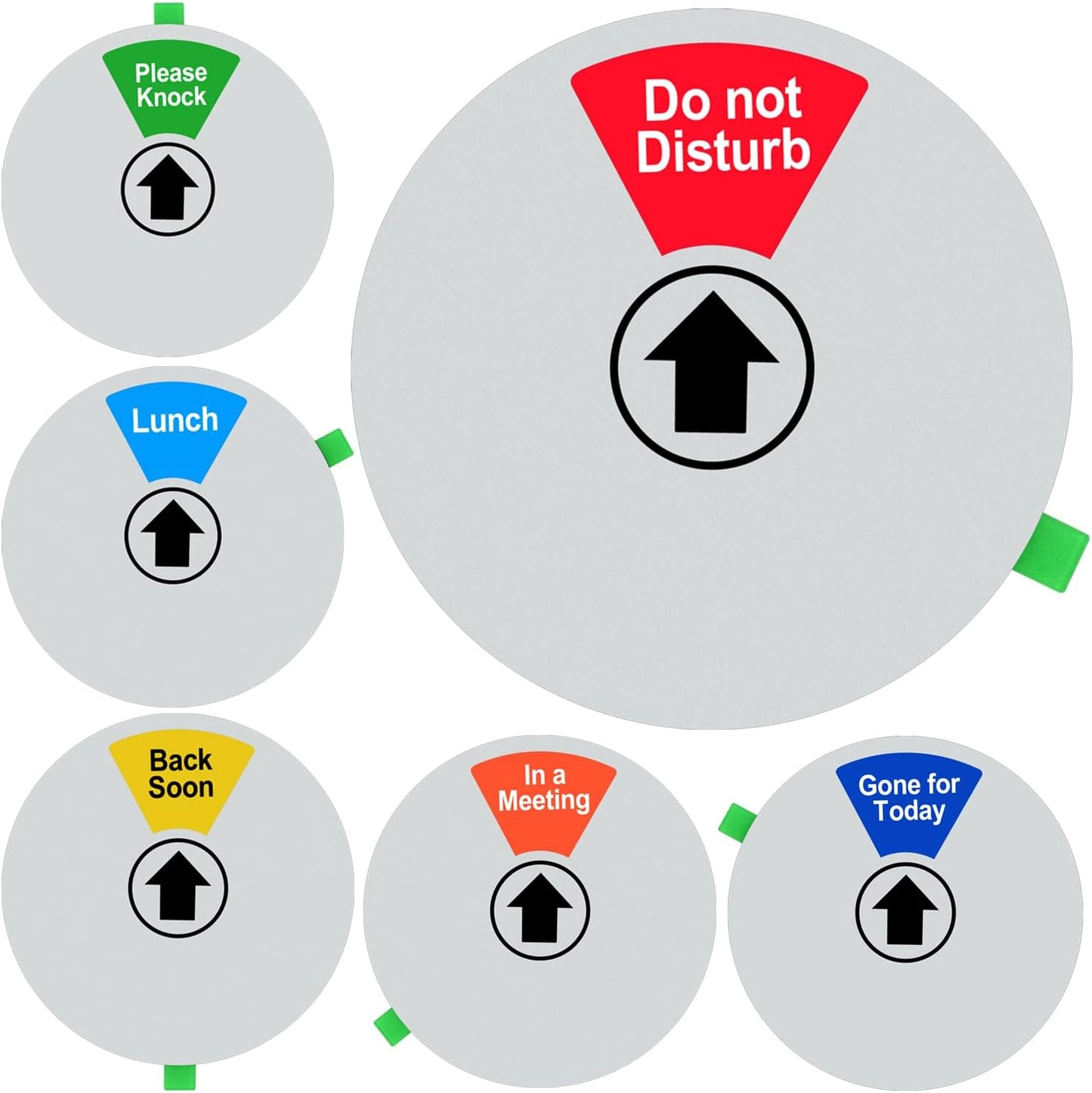 Kichwit Do Not Disturb Sign for Office Door, Lunch, Gone for Today, In a Meeting, Please Knock, Office Door Sign, 5", Silver