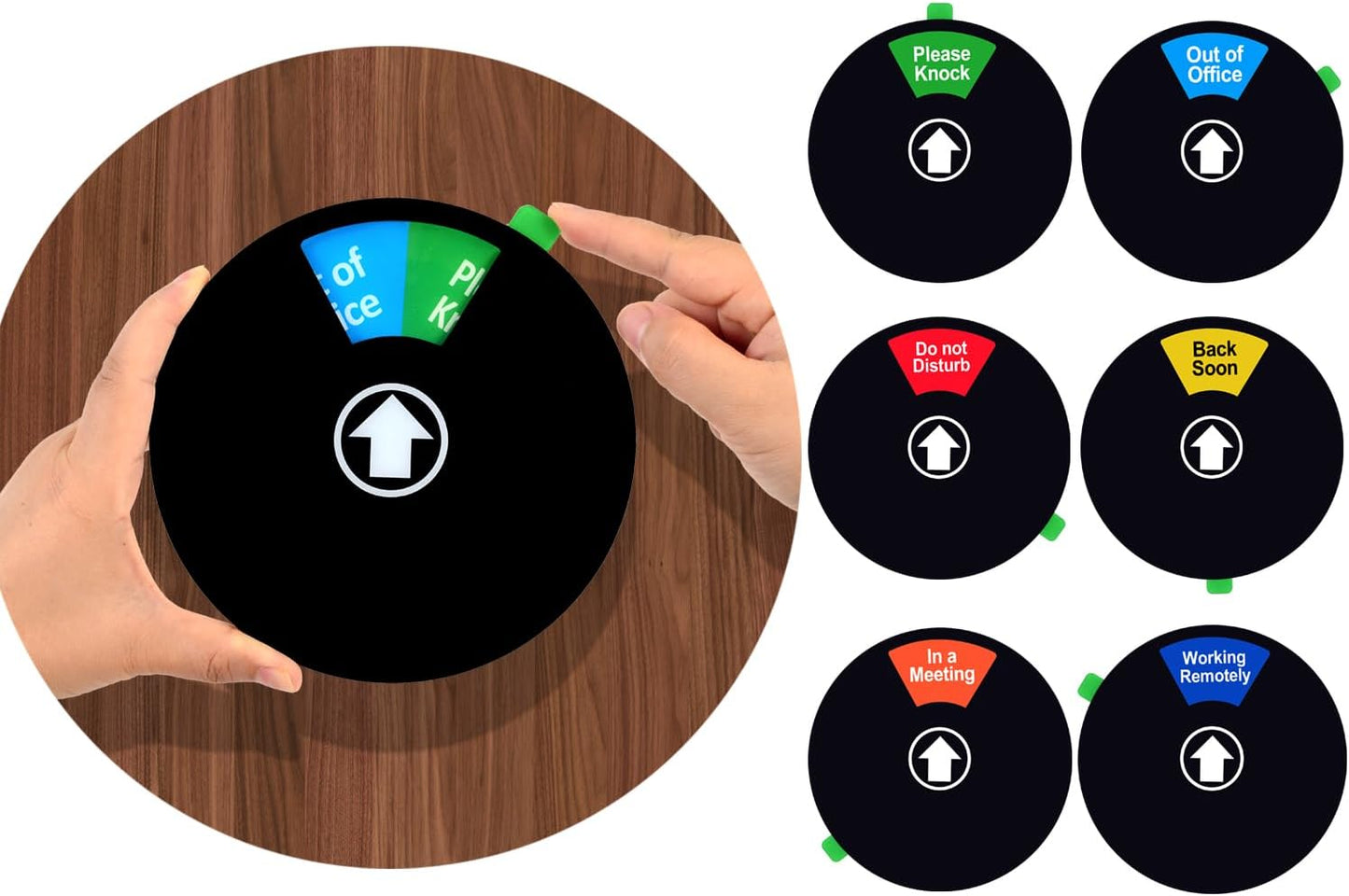 Kichwit 2 Pack Do Not Disturb Sign for Office Door, In a Meeting, Please Knock, Privacy Sign for Offices, 6 Inches, Black