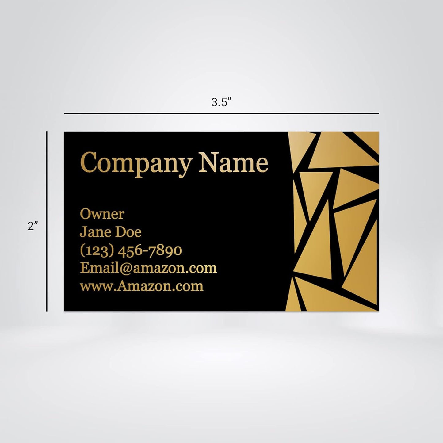 Personalized Gold Foil Black Business Cards 100 Pack - 3.5" x 2" Cards - 14 PT Thick Sturdy Cards - Unique Shiny Gold Foil - Made in the U.S.A. (Gold Shattered)