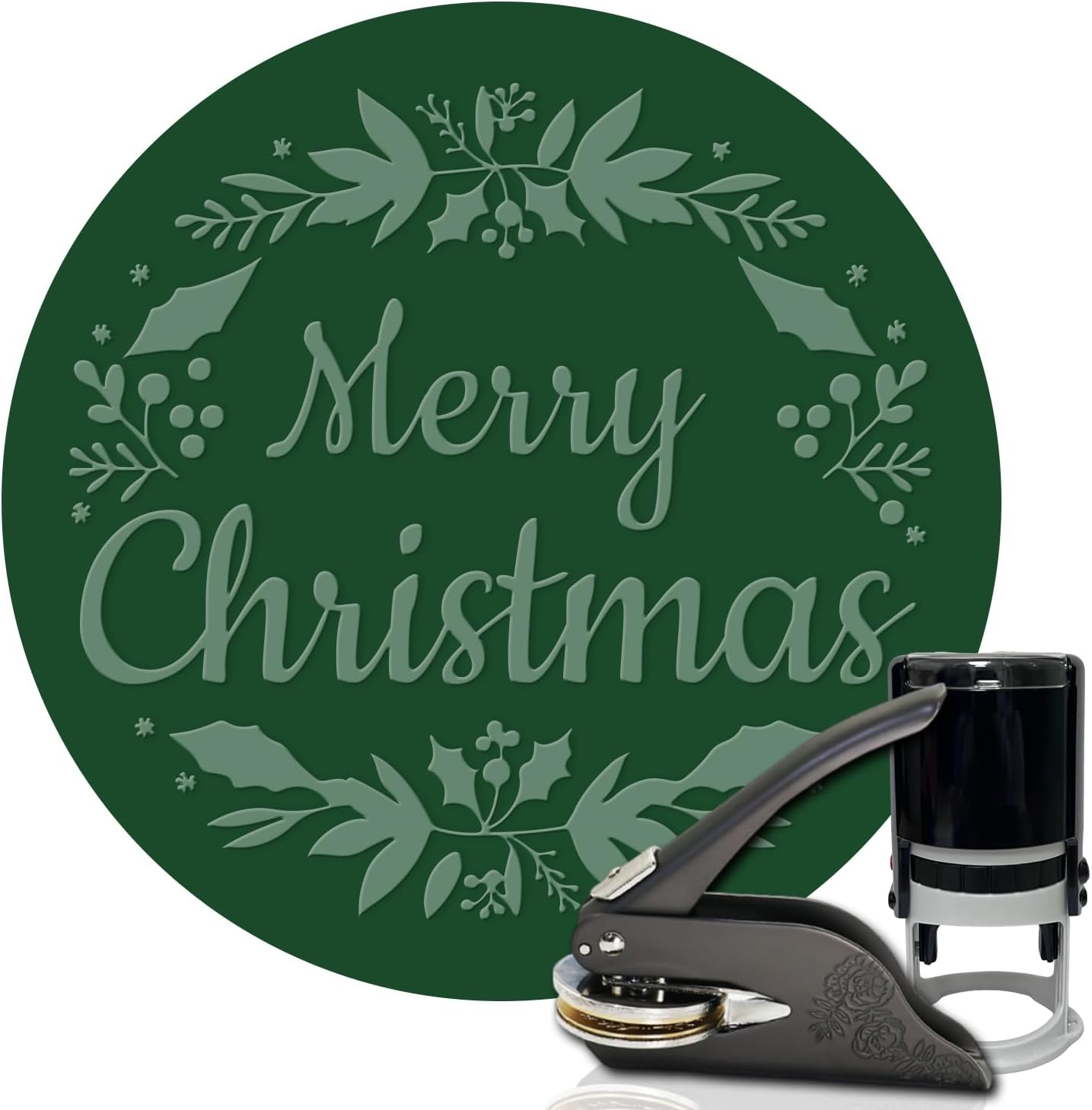 HDSD Custom Embosser - Personalized Book Embosser with Your Message or Design -Suitable for Wedding Invitations, Envelopes & Books (Christmas Patterns)