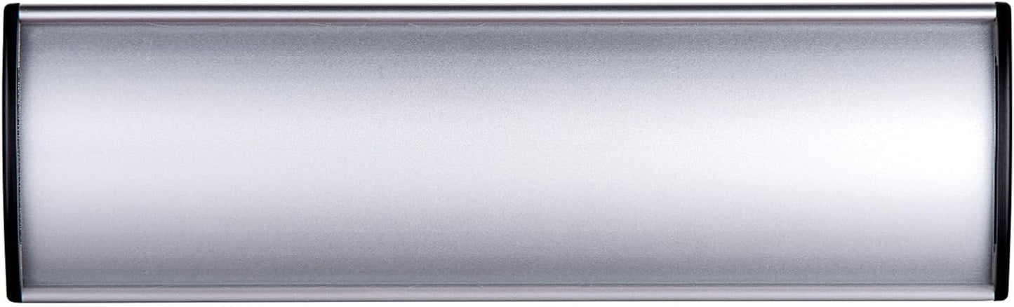 Set of 5 - Nameplate Holder for Wall Mount, 2.36'' x 8'' Curved Office Business Door Sign Holder-Silver