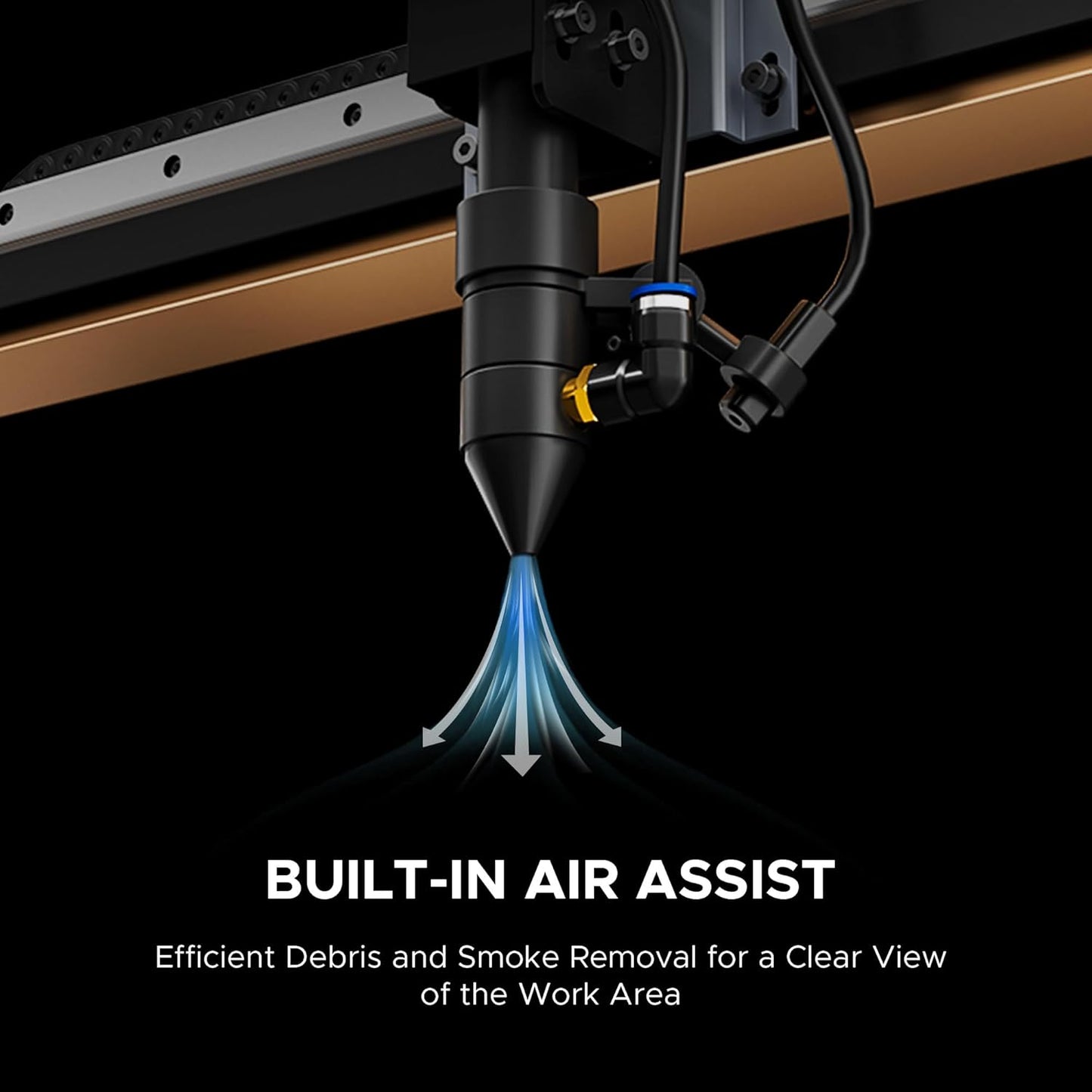 OMTech 90W CO2 Laser Engraver, 28"x20" Cutting & Engraving Machine with Air Assist, 4-Way Pass, Caster Wheels, RDWorks, for Wood, Glass, Acrylic, Leather, Cardboard